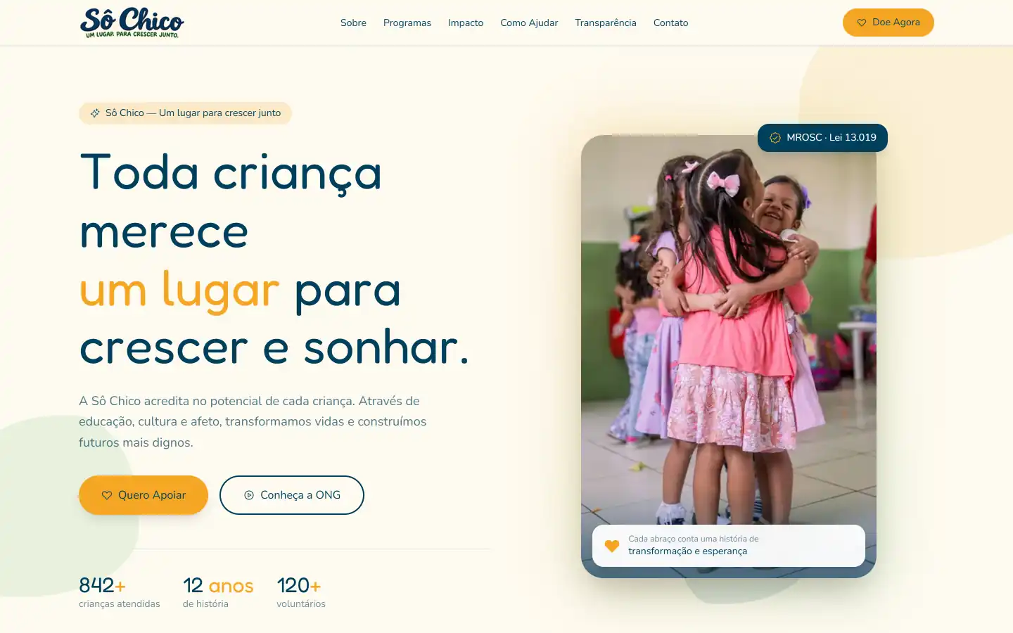 Site modelo Sô Chico visto no computador